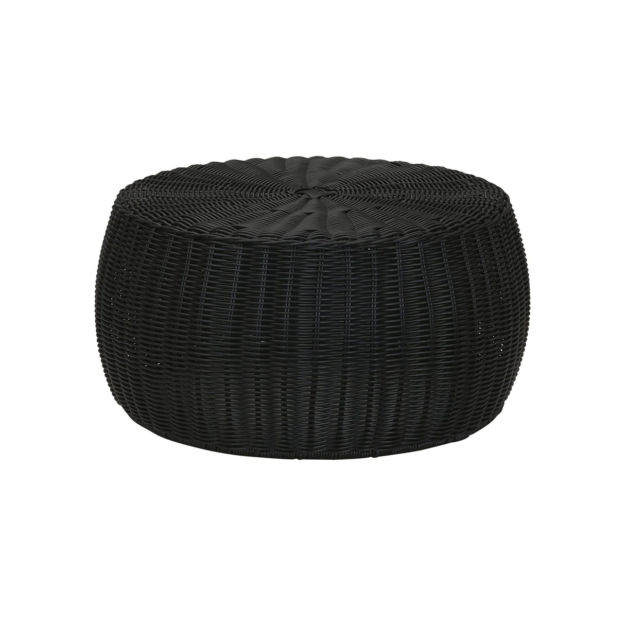 Household Essentials Handwoven Resin Storage Stool Ottoman, Black Household Essentials