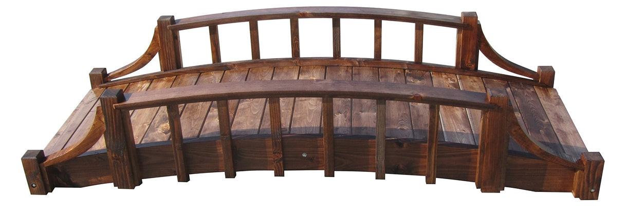 SamsGazebos Country Wood Garden Bridge, 8', Brown SamsGazebos