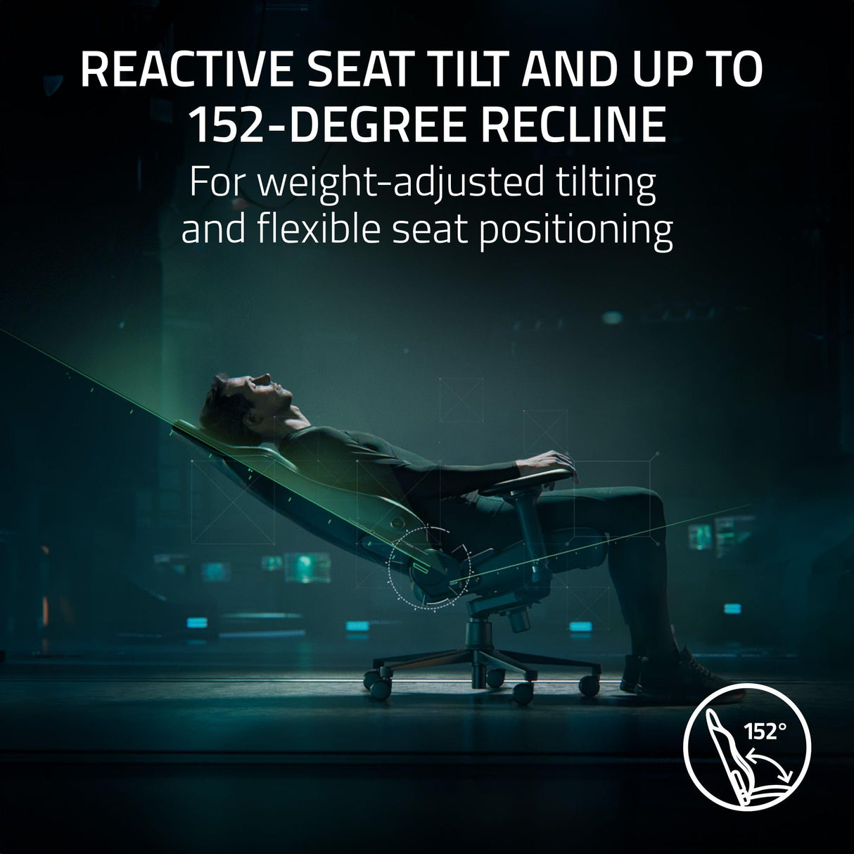 Razer Iskur V2 Gaming Chair: Adaptive Lumbar Support - Adjustable Lumbar Curve - High Density Foam Cushions - Reactive Seat Tilt &152-degree Recline - 4D Armrests - Synthetic Leather - Black Razer