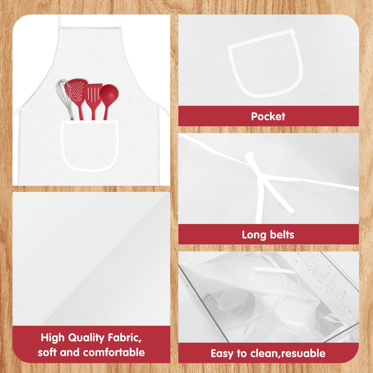 Ecoofor 24 Pieces Kid Aprons, Kid Chef Aprons with Pocket Children Chef Apron for Boys Girl's Kitchen Cooking Baking Painting Wear (Ages 5-12) Ecoofor