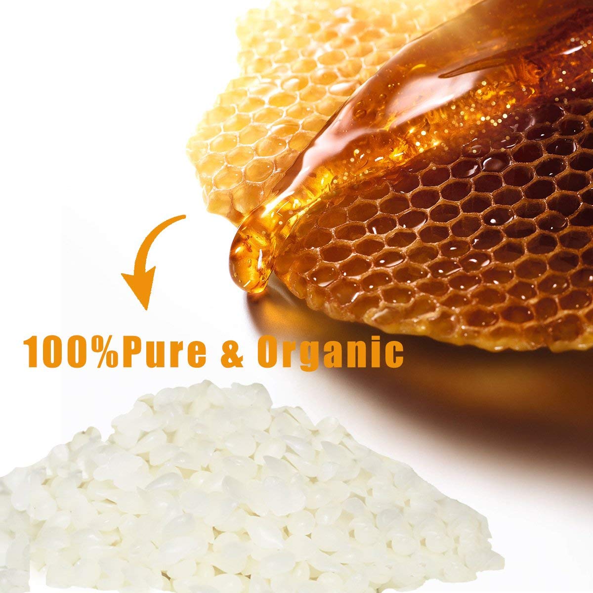 Howemon White Beeswax Pellets 2LB 100% Pure and Natural Triple Filtered for Skin, Face, Body and Hair Care DIY Creams, Lotions, Lip Balm and Soap Making Supplies Howemon