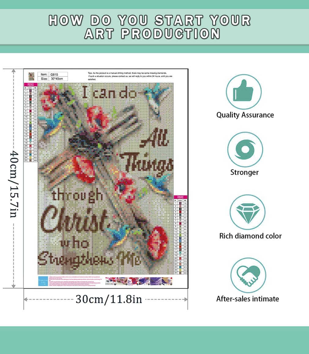 Clendo Christ Diamond Painting Kits for Adults, 5D DIY Full Drill Diamond Dots Paintings with Diamonds Gem Art and Crafts for Adults Home Wall Decor, Crucifix 12x16in Clendo