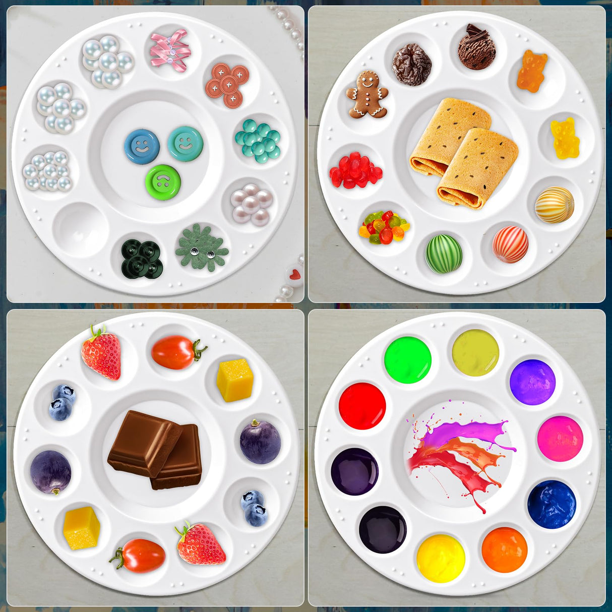 Zuiaso 20Pcs Paint Tray Palettes, Plastic Paint Pallets, Watercolor Palette Painting Tray for Painting Party, DIY Craft and Art Painting Zuiaso