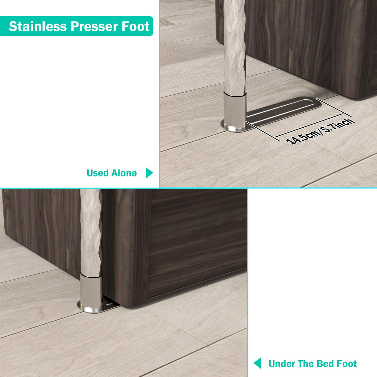 NKM Stainless Steel Adjustable Canopy Bed Frame, Suitable for Twin,Full,Queen and King Size, Thicken Bed Frame Bracket for Metal Bed or Wood Bed Mosquito Curtains Bedroom décor NKM