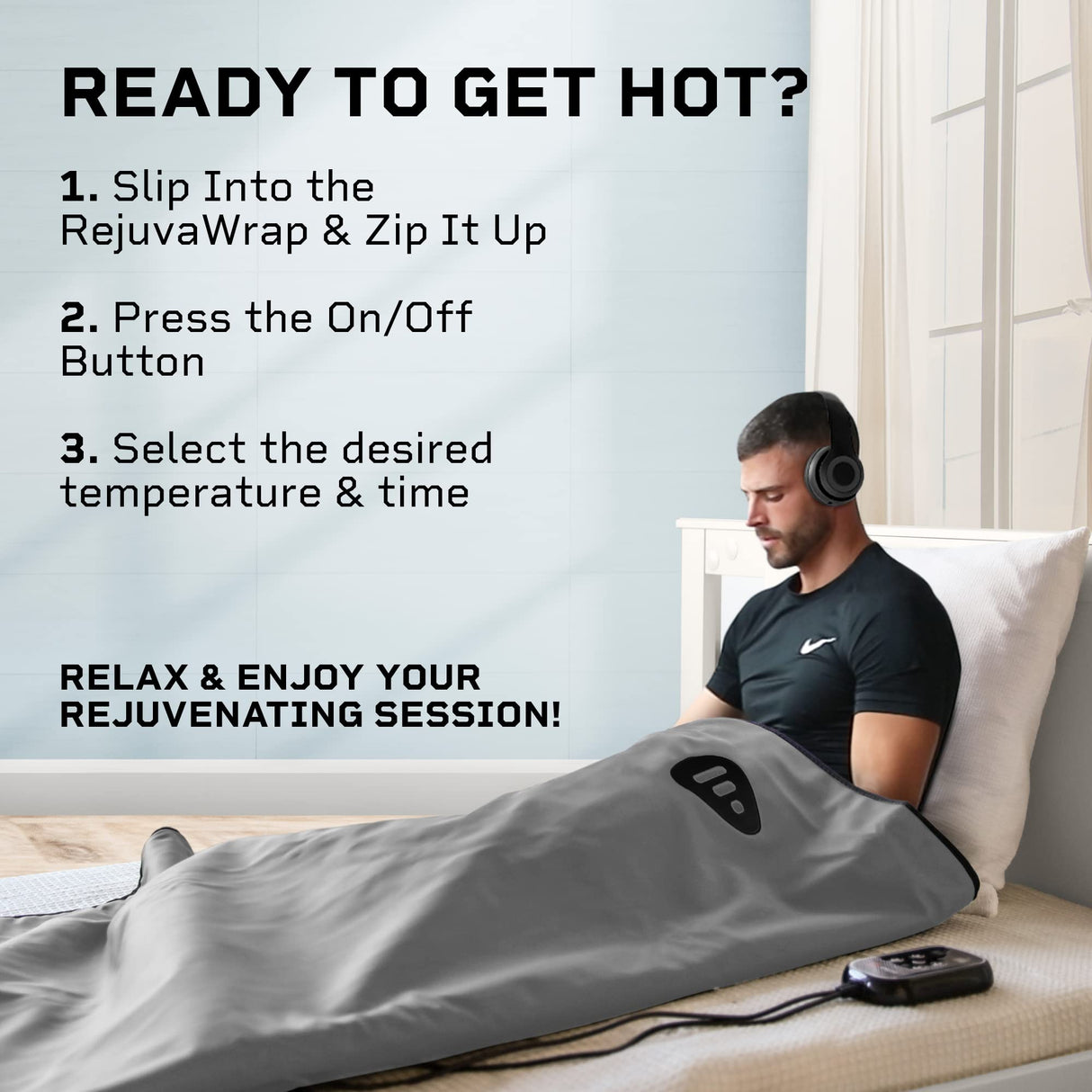 LifePro Rejuvawrap Far Infrared Sauna Blanket - Portable Infrared Sauna for Home Relaxation - Sauna Blanket - Infrared Blanket Sauna with 77–176 °F Temp Range LifePro