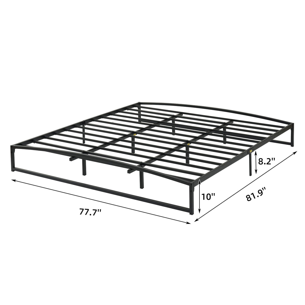 GAOMON Low Bed Frame King Size, 10 Inch Heavy Duty Metal Platform King Bed Frame with Arch Design, Easy Assembly, Strong Bearing Capacity, Under Bed Storage, No Box Spring Needed - Black GAOMON