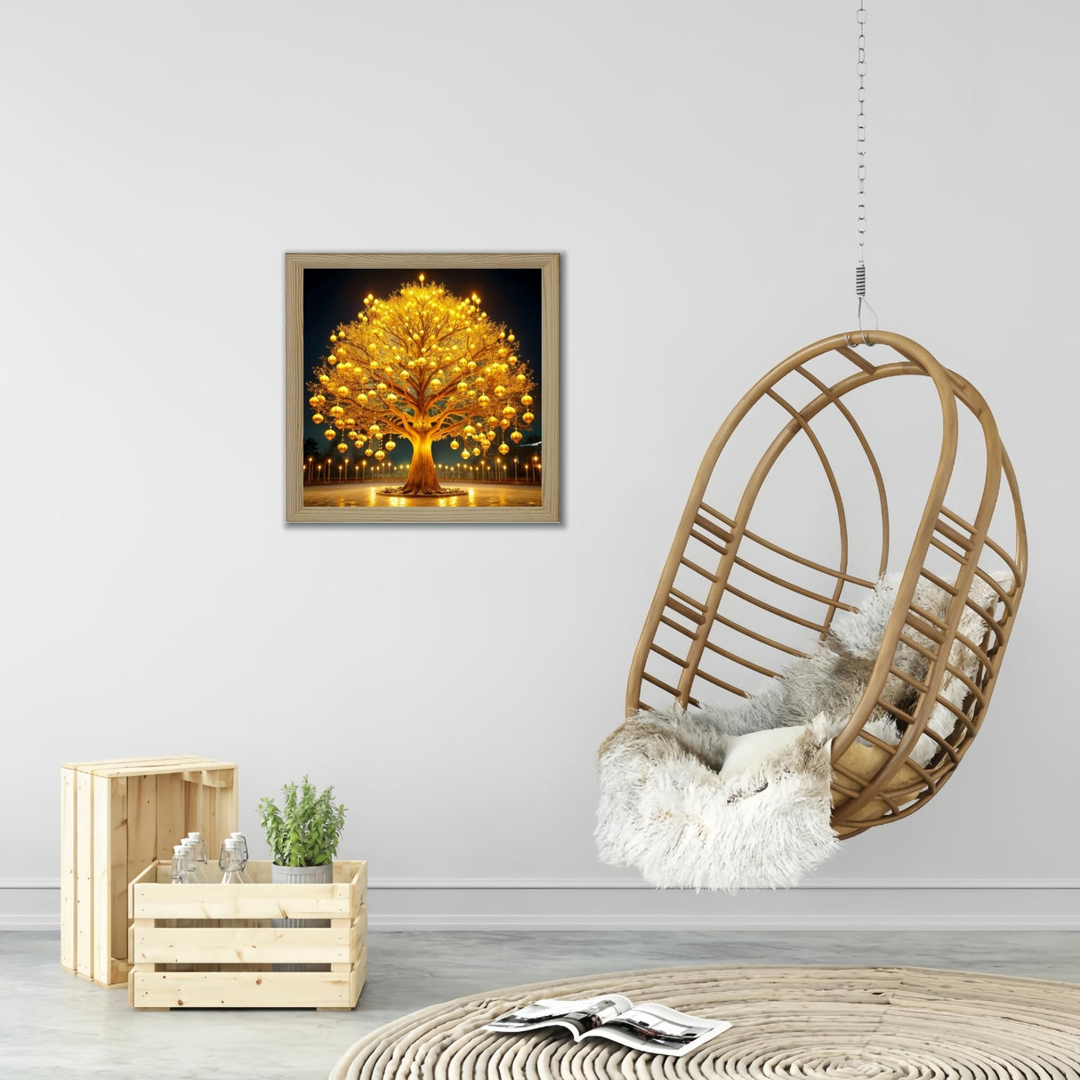 5D Diamond Art Kits for Adults Beginners,Golden Tree DIY Full Round Drill Diamond Painting Kits, Paint by Diamonds Dots Gem Art Easy,Home Wall Decor 14X14 Inch Acelii