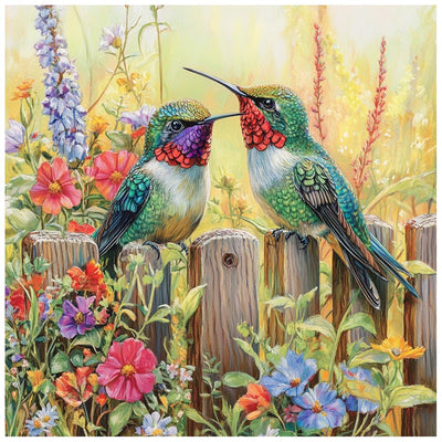 DIADAY Two Hummingbirds Diamond Art Kits for Adults, Birds Diamond Painting Kits for Adults, 5D Full Drill Round Diamond Art, DIY Gem Craft Arts Home Wall Decor Gift 12 x 12 Inches