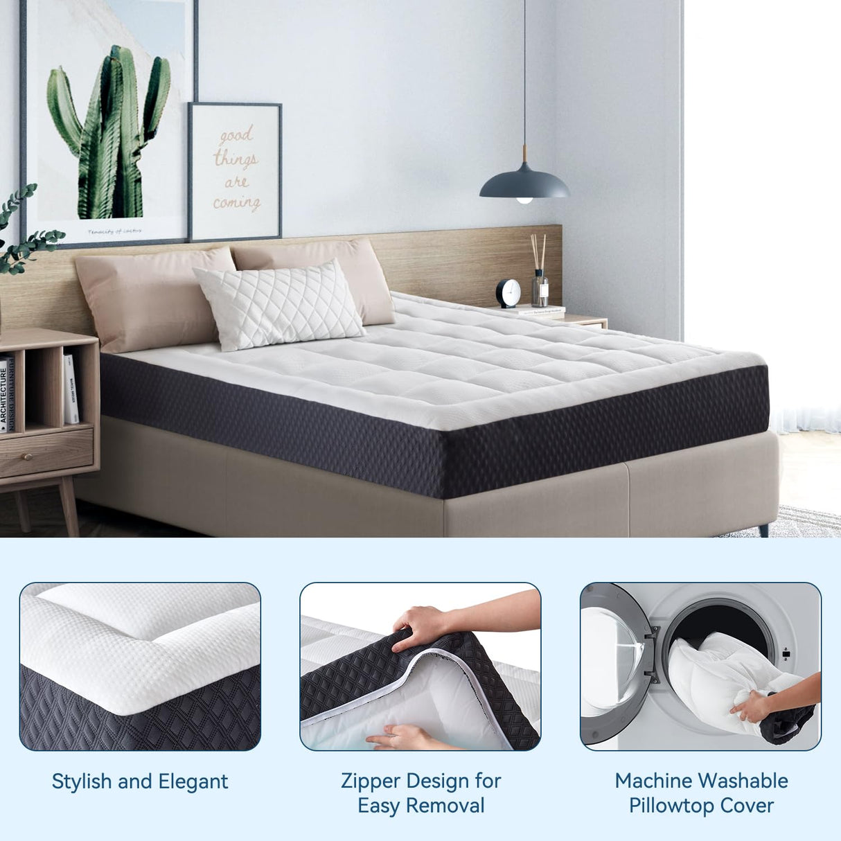 ONENICE 10 Inch Full Mattress in a Box, Breathable Gel-Memory Foam Plus Pillowtop Mattress for Pressure Relief, CertiPUR-US Certified Bed in a Box, Fiberglass-Free ONENICE