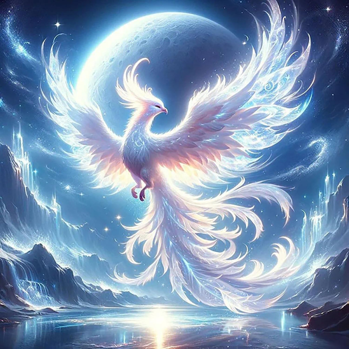 AIBOERL Phoenix Diamond Art Kits for Adults,Animals 5D Diamond Painting Kits for Adults Beginners,DIY Full Round Drill Diamond Dot Painting Gem Art Kits for Adult,Home Wall Decor 14x14Inch AIBOERL