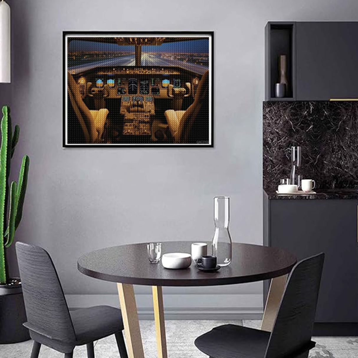 QACEYID Airplane View Diamond Art Painting Art Kits for Adults Diamond Art Painting Diamond Art Kits 5D Diamond Art Painting Art Kits for Home Wall Decor 12x16inch QACEYID