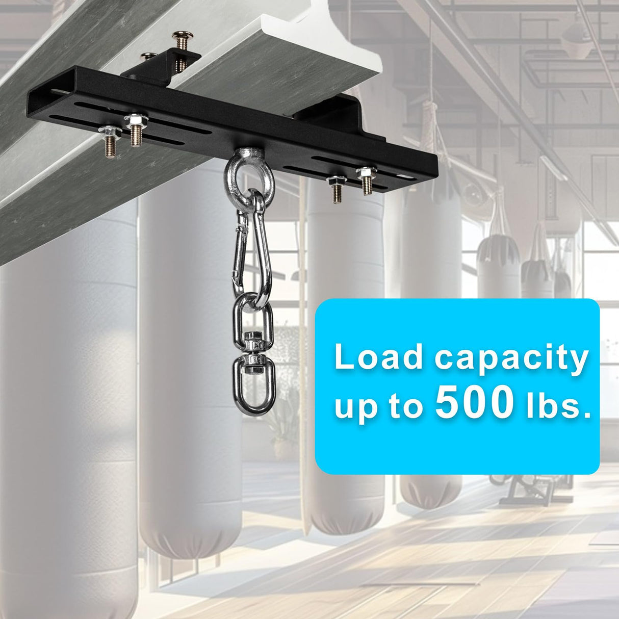 YZZHAJ Heavy Duty Steel Beam Hanger, Punching Bag Hanger Mount I-Beam, Dual-Track I-Beam Heavy Bag Mount Hanger for Boxing Muay Thai Training,Aerial Yoga Swing & Hammock YZZHAJ
