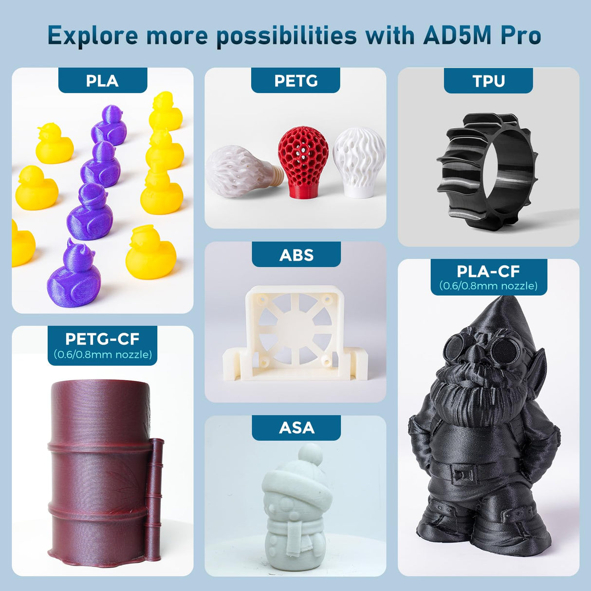 Flashforge Adventurer 5M Pro 3D Printer with Extra 1KG ASA Sky Blue Filament FLASHFORGE