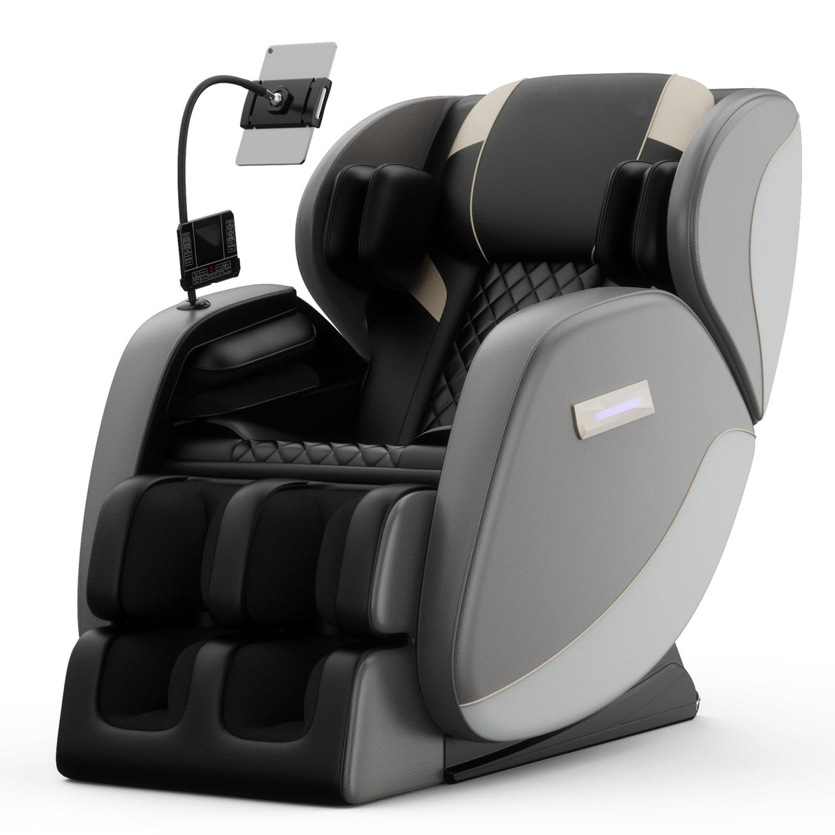 Massage Chair Full Body, Zero Gravity Massage Chair with Auto Modes, Airbag Massage, 6 Fix Point Rollers, Foot Massage, Heating, Touch Screen Controller, Gray Home Relaxation Recliner with Massage Msutree
