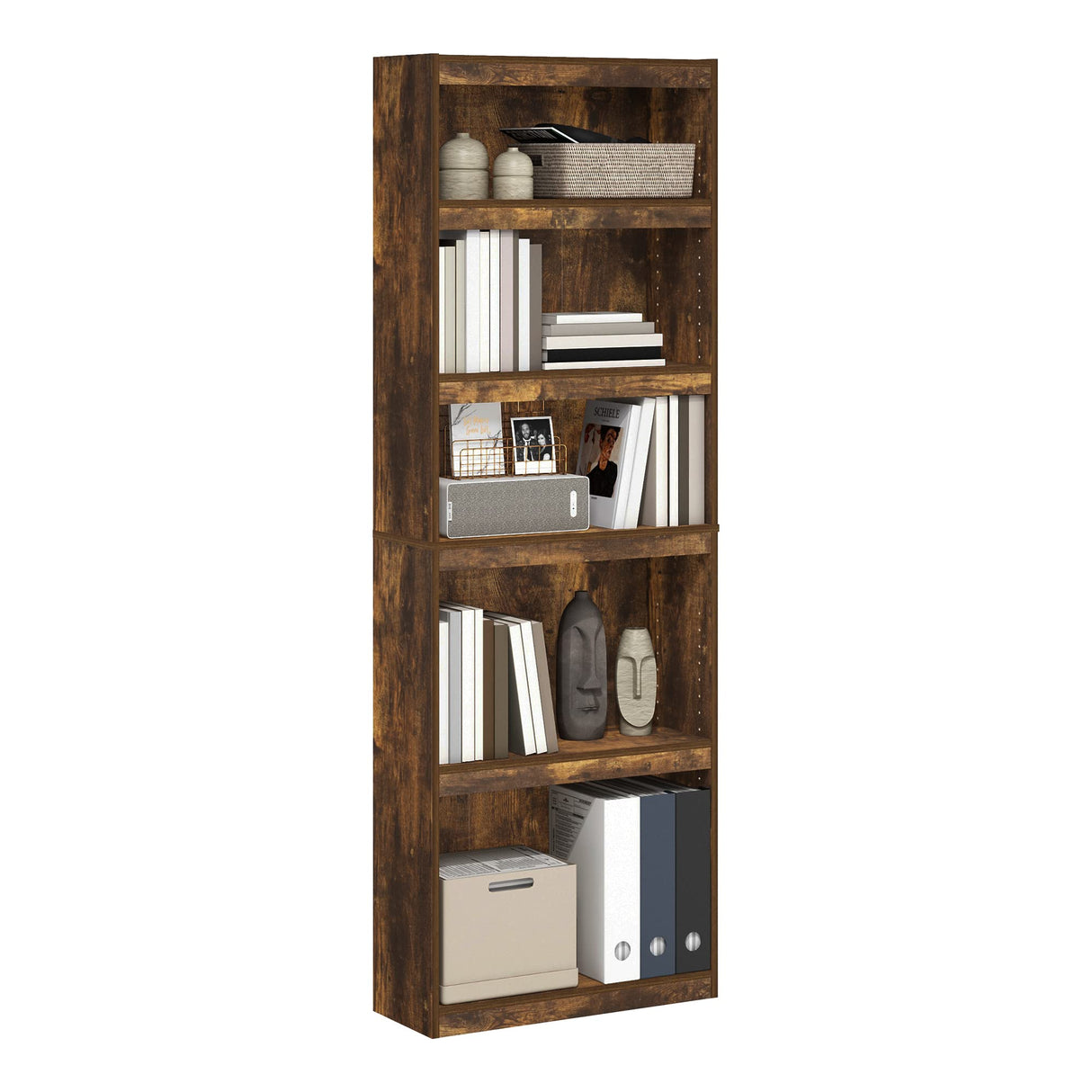 Furinno Jaya Enhanced Home 5-Tier Shelf Bookcase, Amber Pine Furinno