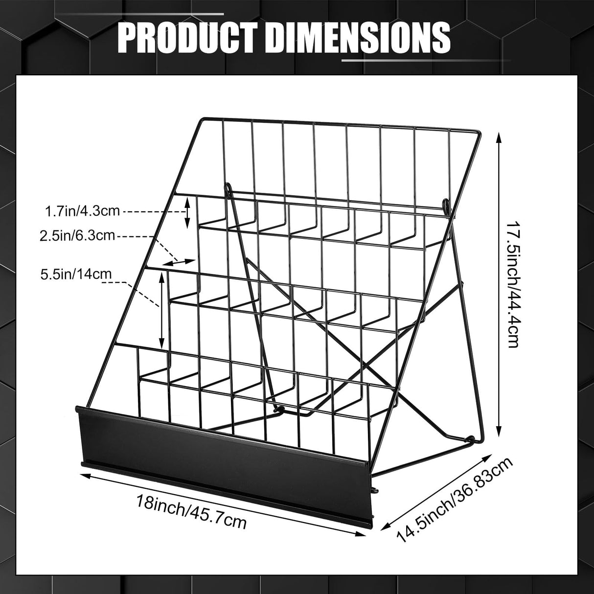 Sintuff Comic Book Display Rack 4-tiered Book Display Stand 18" Wire Rack Tabletop Signing CD Magazine Stand Metal Black Countertop Decor for Retail Library Classroom Picture Literature Brochure Sintuff