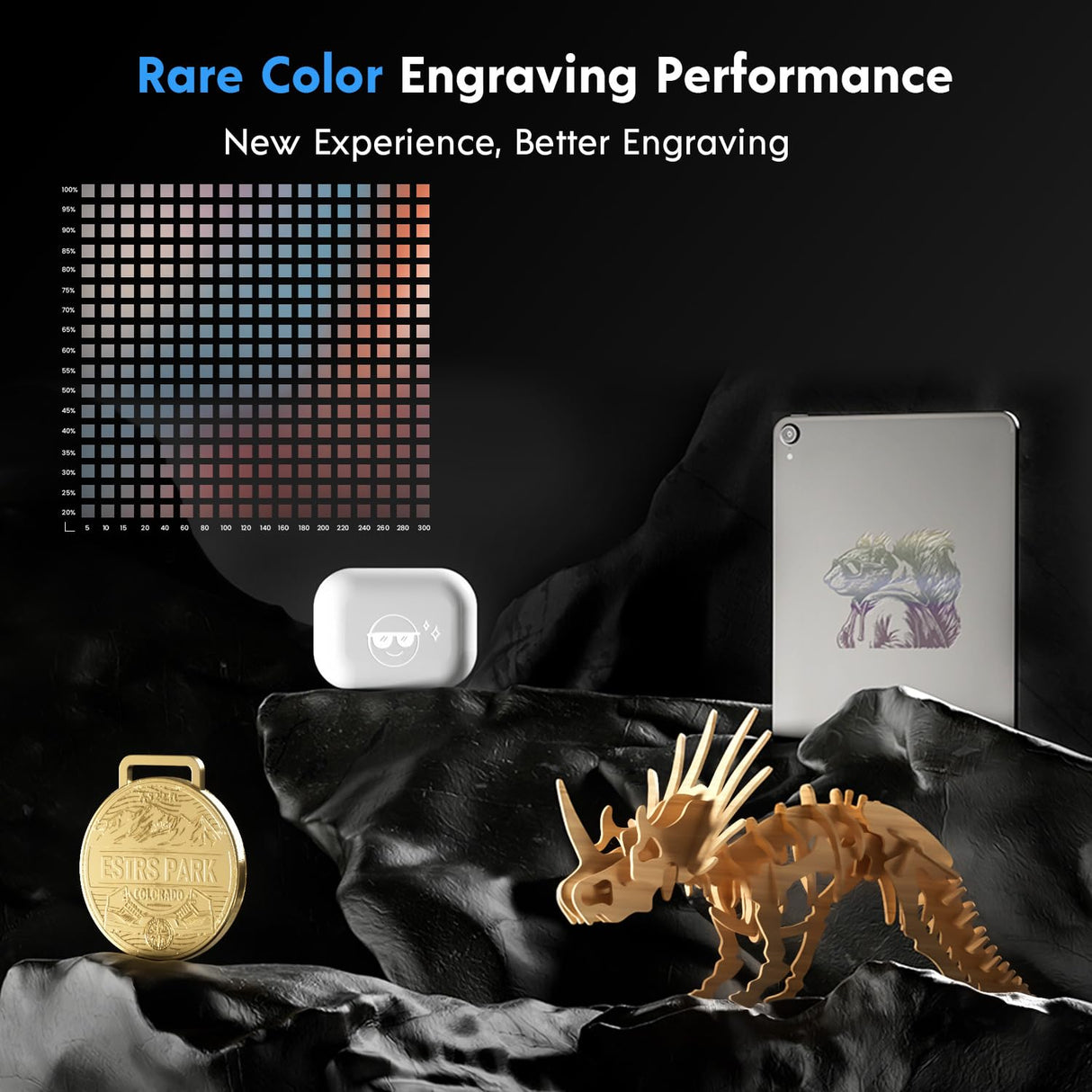 Longer RAY5 20W Laser Engraver Machine, Exclusive 3.5" Touch Screen for DIY, Cutting Tool for Metal Coloring, Acrylic, Wood, Glass, Leather. Laser Class 2 Longer