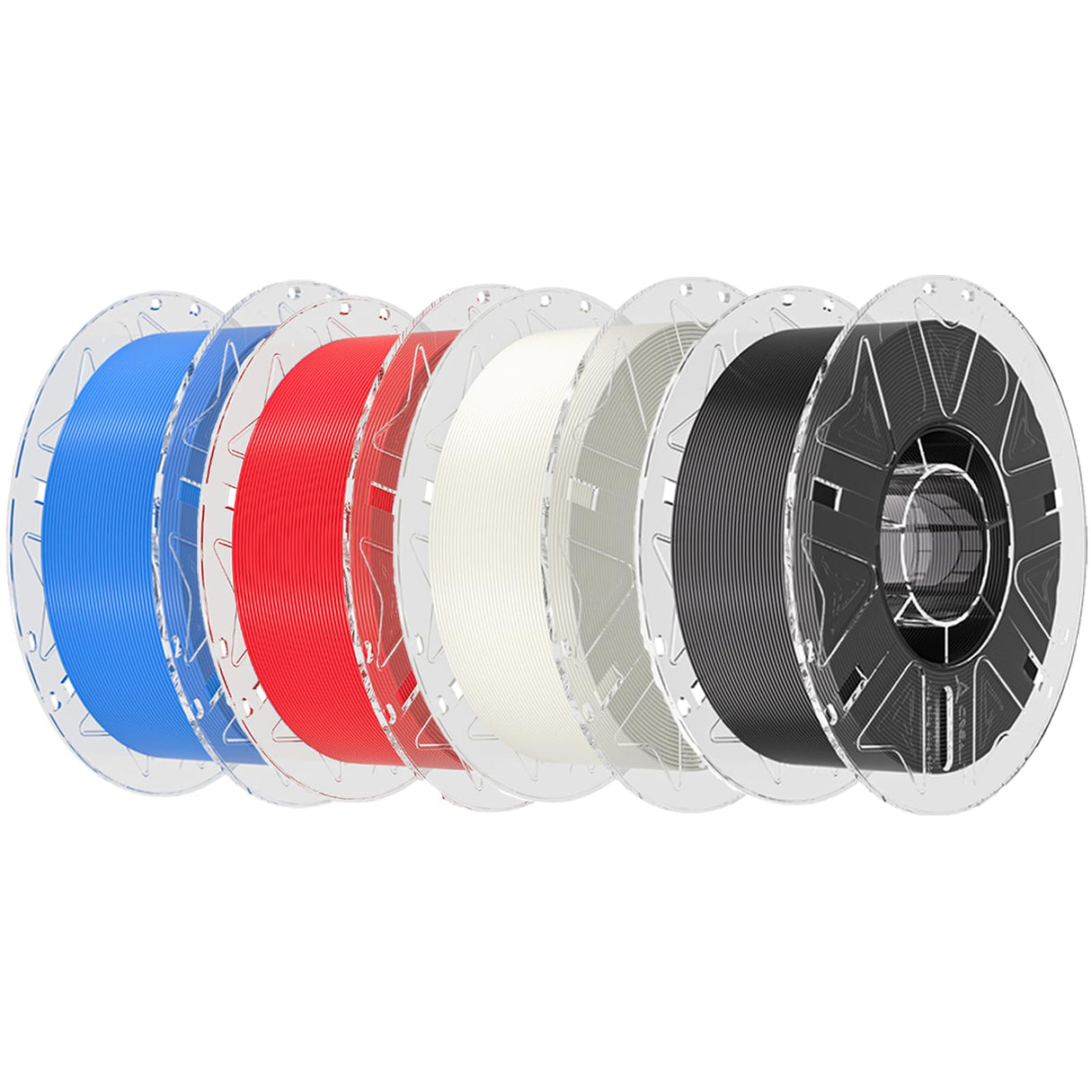 Creality PLA Filament 1.75mm Bundle 4Kg, Hyper RFID 3D Printer Filament, High Speed 30-600mm/s, 4 Pack 1Kg Spool(2.2lbs) Multi-Color PLA, Fits for Most 3D Printers (Black,White,Red,Blue) Creality