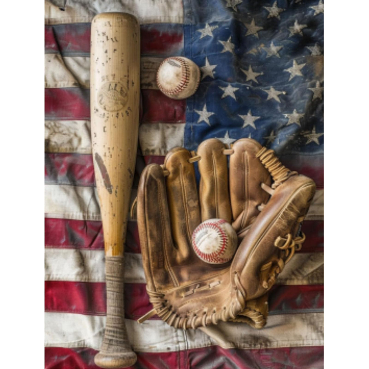 KTHOFCY 5D DIY Diamond Painting Kits for Adults Beginner, American Flag Baseball Full Drill Embroidery Cross Stitch Crystal Rhinestone Paintings Pictures Arts Wall Decor 30x40cm/12x16inch KTHOFCY