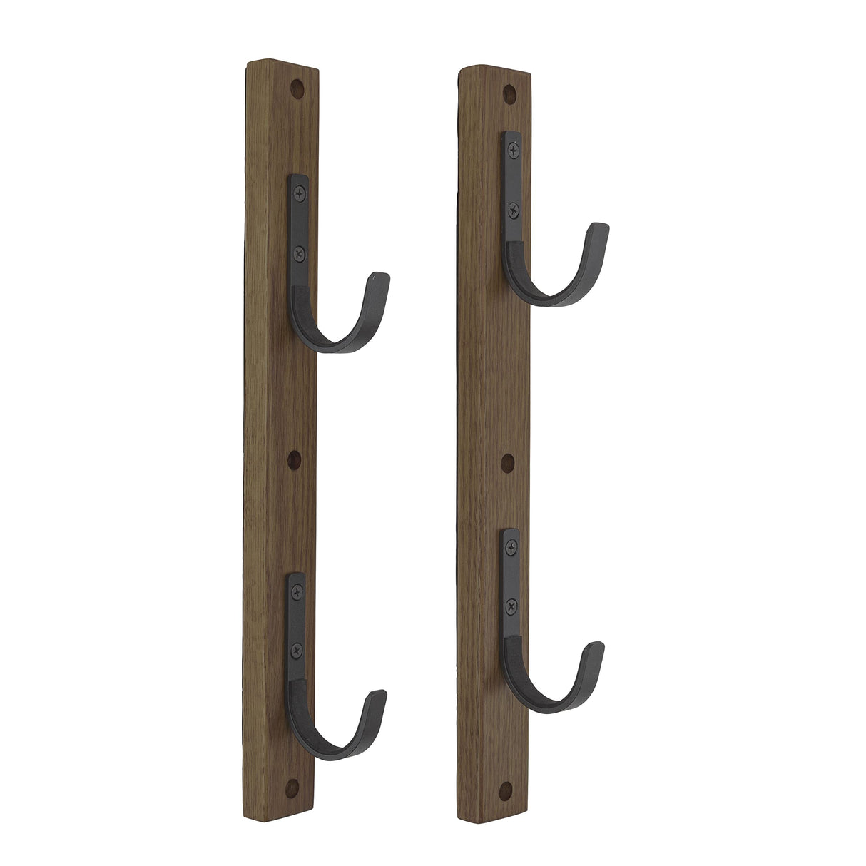 Allen Company Indoor Firearm Wooden Wall Mount - Heavy-Duty Gun Rack Display That Holds 2 Rifles/Shotguns - Hanging Storage for Home - Comes with Wood Blocks, Metal Hooks, and Screws - Brown/Black Allen Company