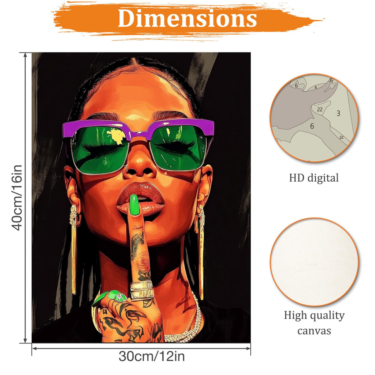MAXBYE Fashion Portrait Paint by Numbers Kit for Adults Beginner, Trendy Lady Adult Paint by Number Kits on Canvas Without Frame, Easy Oil Paint by Numbers for Home Wall Decor Gift 12x16inch MAXBYE