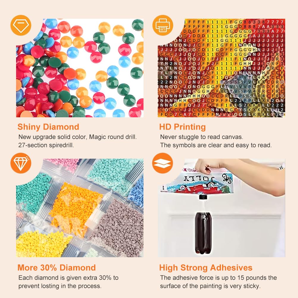 Anuver Diamond Painting Kits for Adults, Flower Diamond Art Kits for Adults, Rose 5D Diamond Artr, DIY Full Drill Diamond Painting and Crafts, 12x12 Inch Anuver