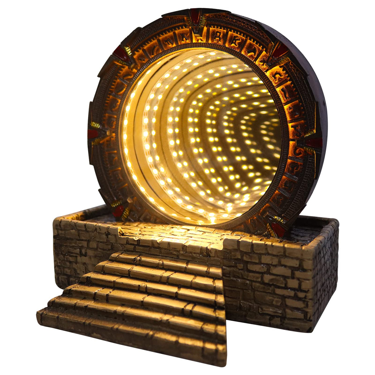 Starlight-gate Ring Mirror Time Tunnel Infinity Mirror Modelling 3D Night Light LED Table Lamp Collectable Gift Gaming Sculpture Home Decor (Led Light) brableewear