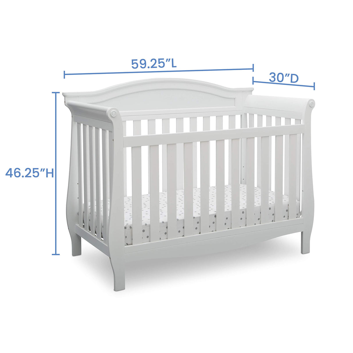 Delta Children Lancaster 4-in-1 Convertible Baby Crib, Bianca White Delta Children