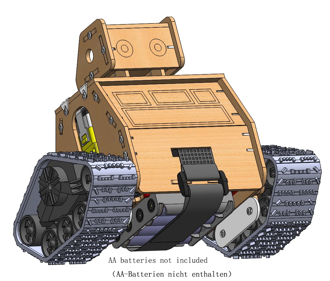 ScienSta STEM Projects for Kids Ages 10-16, Wooden Model Car Kits, Gifts for Boys 9-16, Science Educational Crafts Building Kit,RC Tank ScienSta