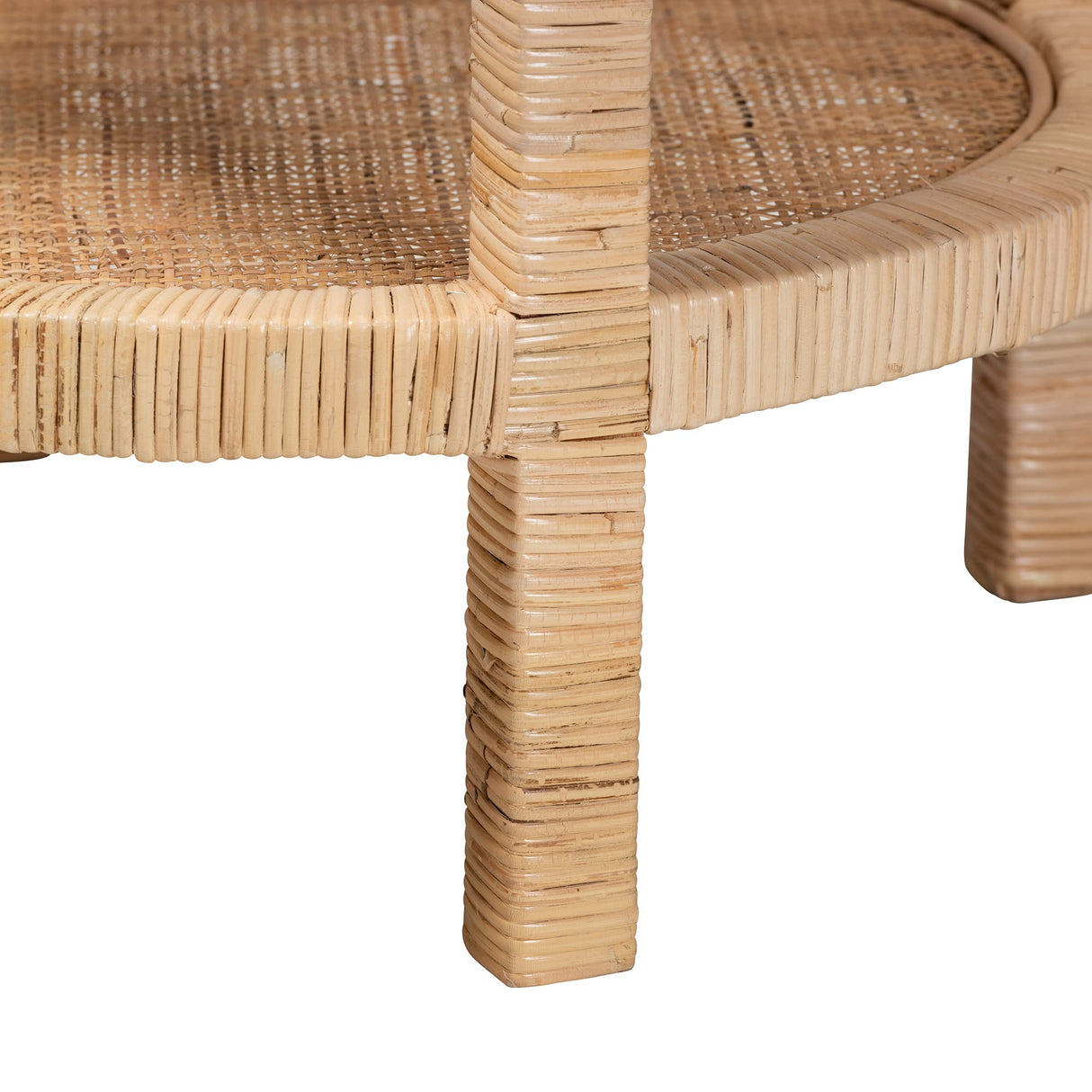 bali & pari Bella Natural Rattan End Table, 2-Tier bali & pari