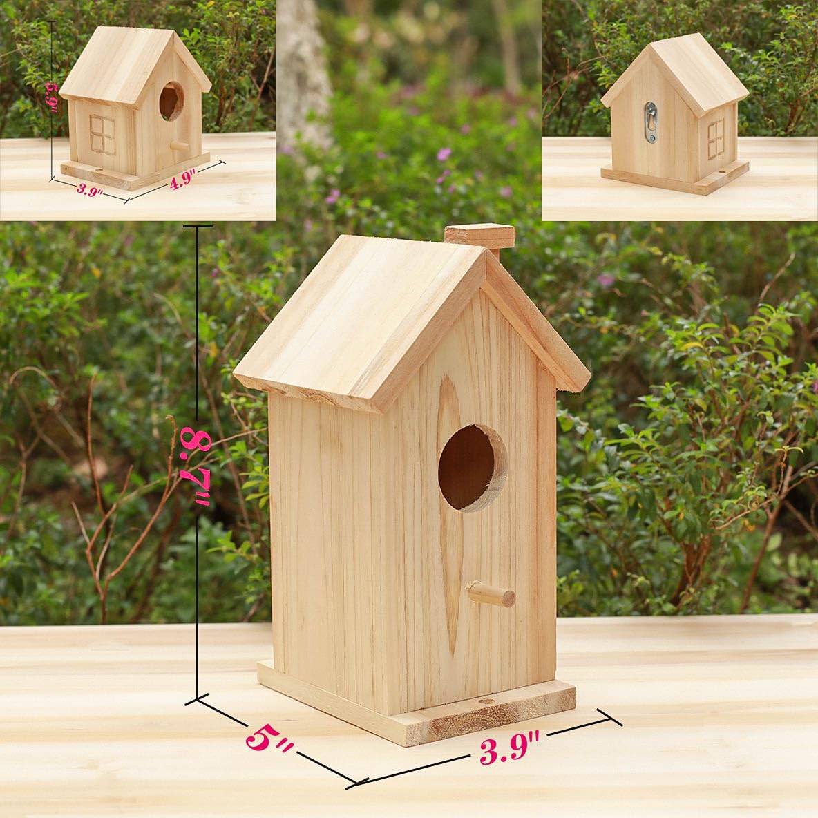 Wooden Bird House Kit,Outdoor Hanging DIY Birdhouse Kit for Kids Woodcraft,Bird Houses for Outside. RHSLRL