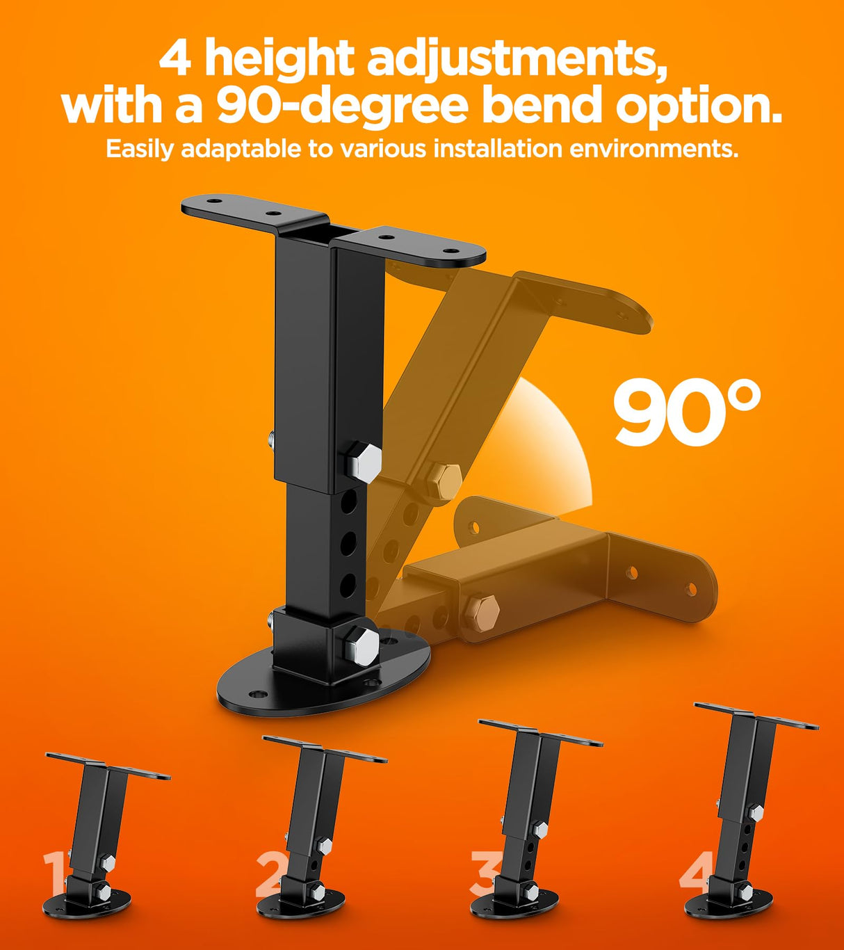 3 Pack Heavy Duty Pergola Brackets RISHTEN Adjustable Pergola Roof Riser Beam Bracket for Roof Mount Pergola Patio Cover, Pergola Brackets Kit Black RISHTEN