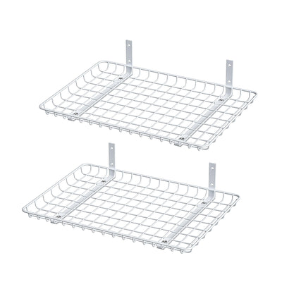 Ultrawall Wall Mounted Storage Shelf, Garage Shelves 24x12 Inch, Metal Shelf Rack, Heavy-Duty Wall Organizer for Closet, Kitchen, Laundry Room 2 Pack, White