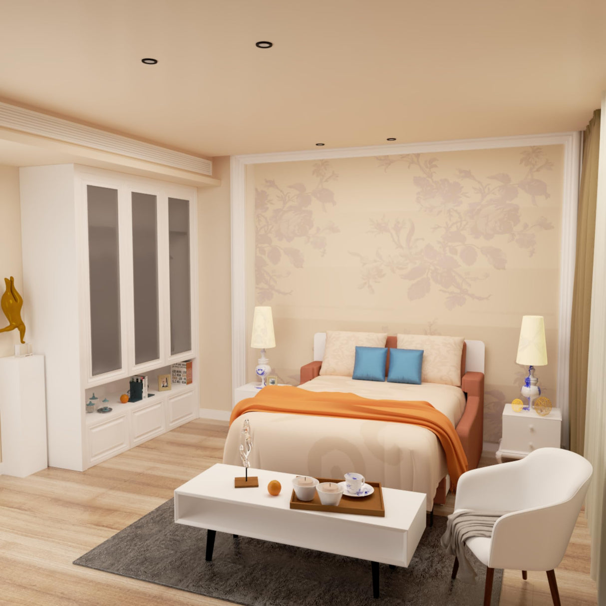 Full Size Murphy Bed, Vertical Wall Bed with Loveseat Sofa Couch, Morden Design Hidden Bed Frame Gas Struts, Space Saving(Not Including Mattress) Gahowlen