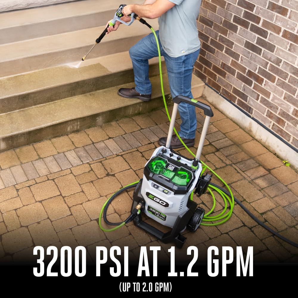 EGO Power+ HPW3204-2 3200 PSI 56-Volt Lithium-ion Cordless Pressure Washer with (2) 6.0Ah Batteries and 320W Charger Included EGO Power+