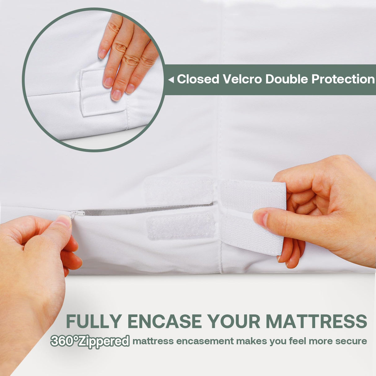 WINKAURA Mattress Protector California King Size Fits 9-12" Deep, Waterproof Zippered Mattress Encasement Cover with Premium Breathable Soft Terry Cloth Top for Cal King Size Bed WINKAURA