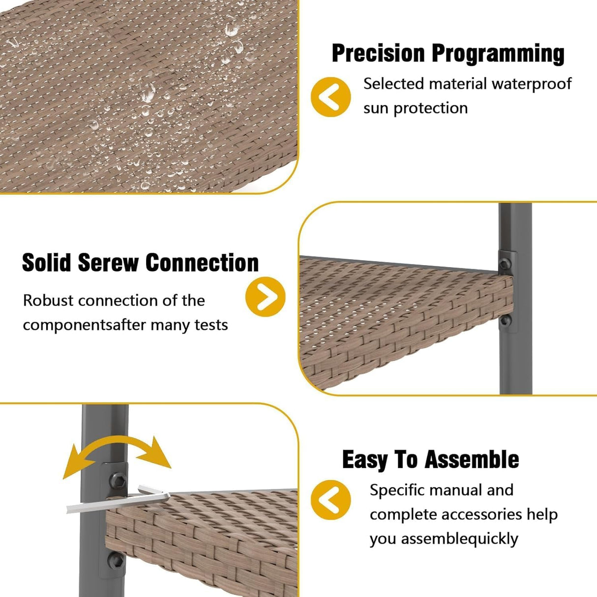 OPENAIRCOMFORT Outdoor Loveseat Bench,46.8 Inches Wicker Frame Patio Bench, All Weather Outdoor Bench with Rattan Backrest Armrests and Metal Legs for Lawn, Front Porch, Park, Yard OPENAIRCOMFORT