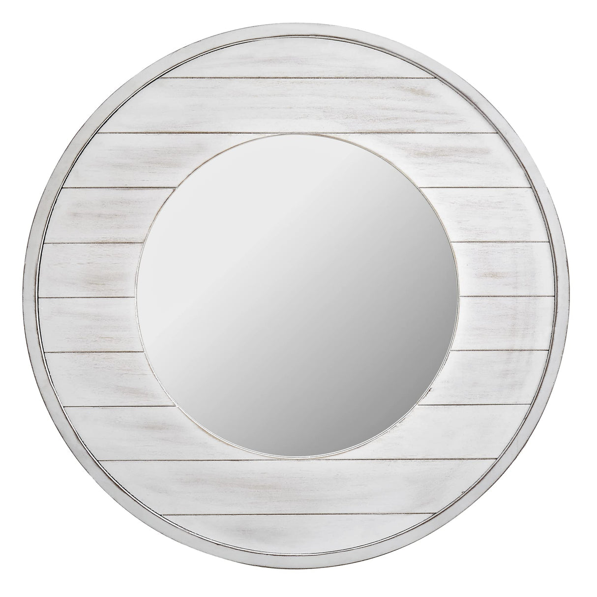 FirsTime & Co. Ellison Shiplap Accent Wall Mirror, 27", Aged White FirsTime & Co.