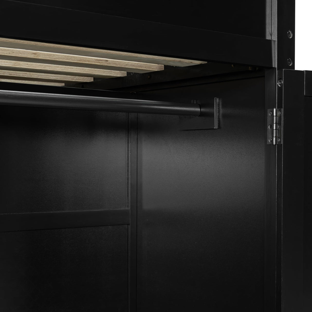 Brabrety Modern Full Size Wood Gaming Loft Bed with Desk and Wardrobe,USB Port and RGB LED Light,for Kids Teens Adults Bedroom Use (Red#RGB, Full) Brabrety