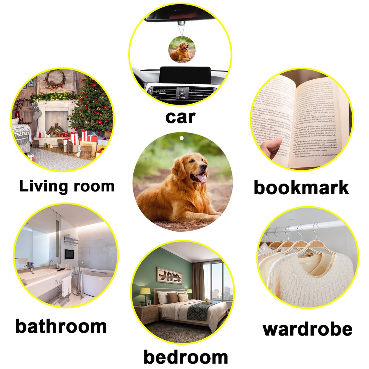 50 pcs sublimation air fresheners blanks Sublimation Blanks Products DIY Air Freshener for Car and Home Hanging Decoration Sublimation car freshener blanks (round)) GEKIXUTP