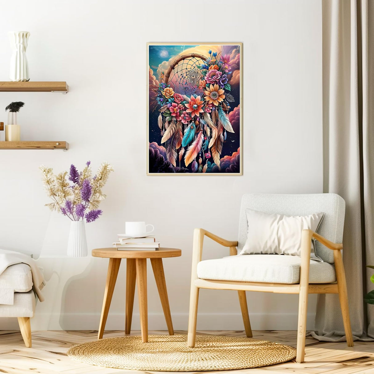 DOMROM Dream Catcher Diamond Painting Kits for Adults,Dream Catcher Full Drill Diamond Dots Painting for Beginners,Round 5D Paint with Diamonds Pictures Gem Art Painting Kits DIY Craft Kit 12x16inch DOMROM