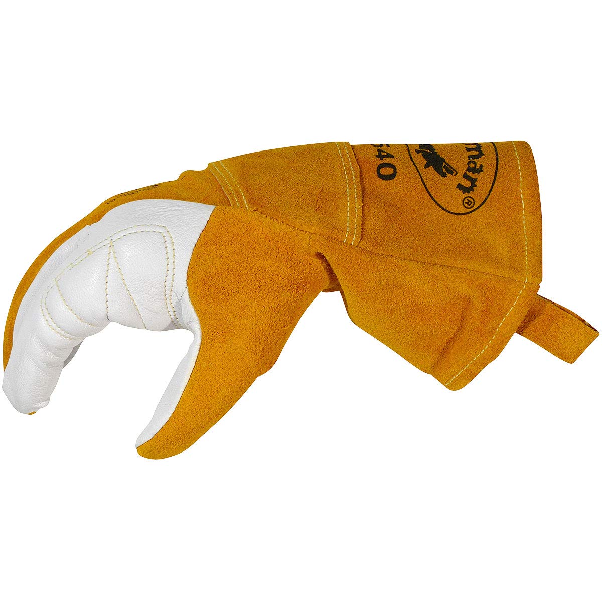 Caiman Premium Goat Grain TIG/Multi-Task Welding Gloves, Split Cowhide Back, 4-Inch Extended Cuff, White/Gold, Large (1540-5) Caiman