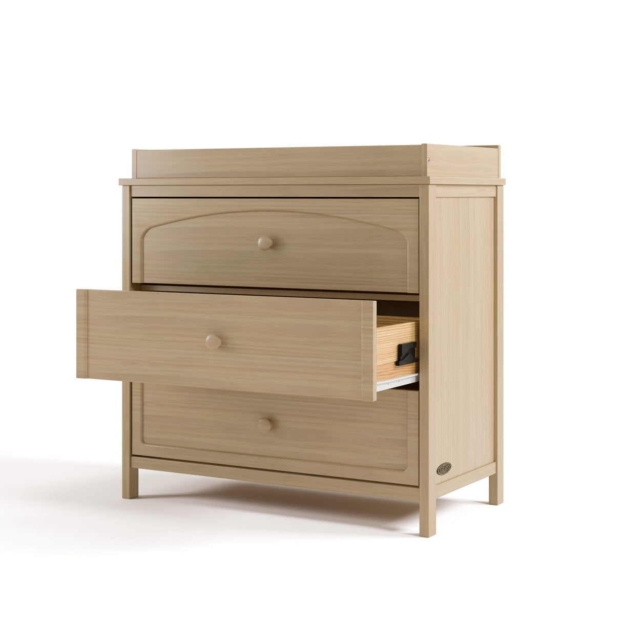 Graco Olivia 3 Drawer Changing Table Dresser (Driftwood) – GREENGUARD Gold Certified Baby Dresser with Changing Table Top, Includes Interlocking Drawer System Graco