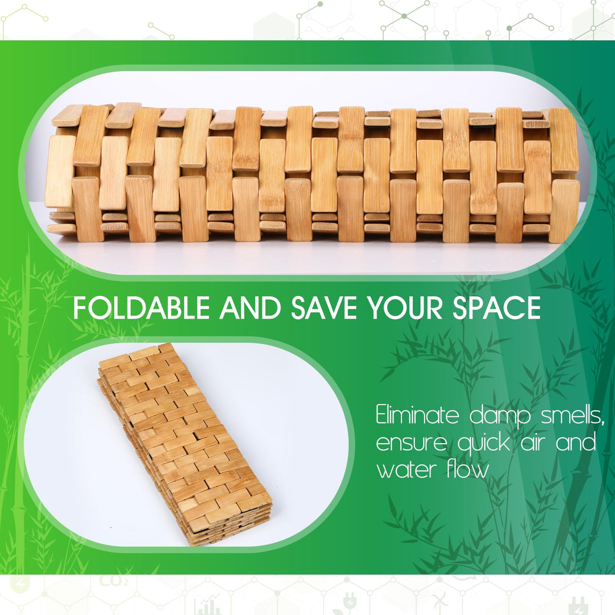 Bamboo Bath Mat Large Long Wood Bath Mat,16x48 Inch Non Slip Bamboo Shower Floor Mat Wooden Bathroom Mat for Bathtub,Spa,Door,Sauna or Outdoor (Natural Lattice) Zoryllic