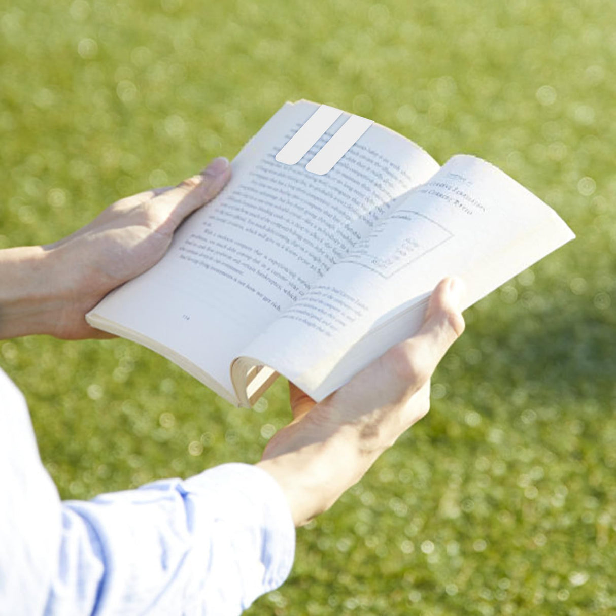 48 Pieces White Magnetic Bookmark Book Marker Clip Sublimation Bookmarks, Magnetic Page Markers Clips for Kids Students Teachers Classroom Office Reading Book Lovers Supplies Hxezoc