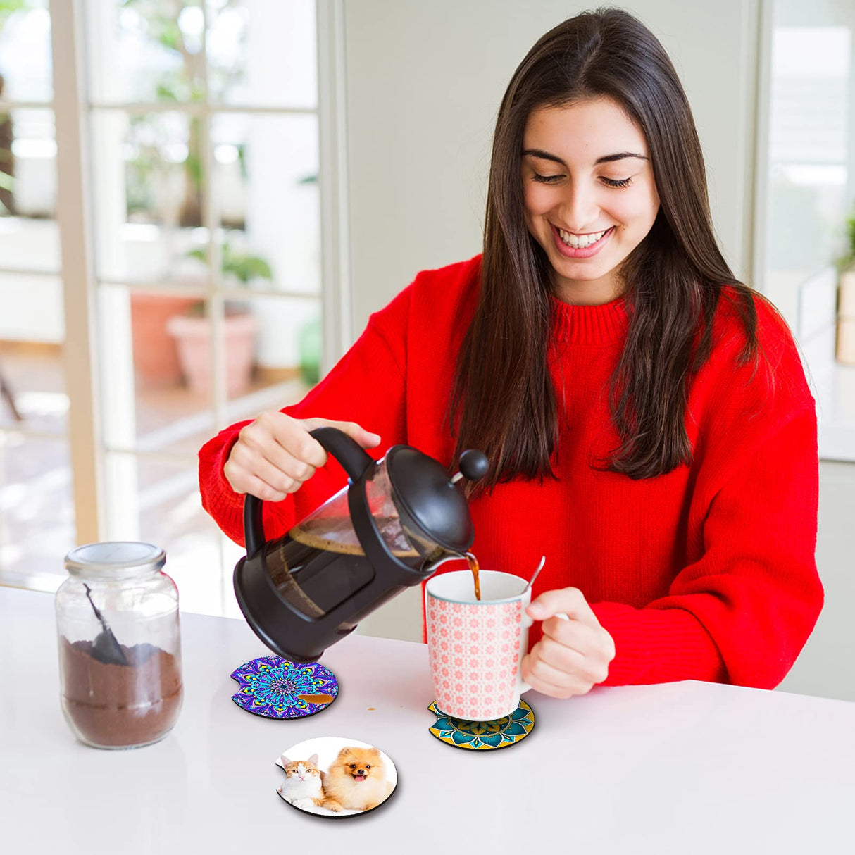 50Pcs Sublimation Blanks Products - Sublimation Cup Coasters Blanks 2.75 Inch for DIY Crafts Car Cup Coasters Painting Project Sublimation Accessories Palksky