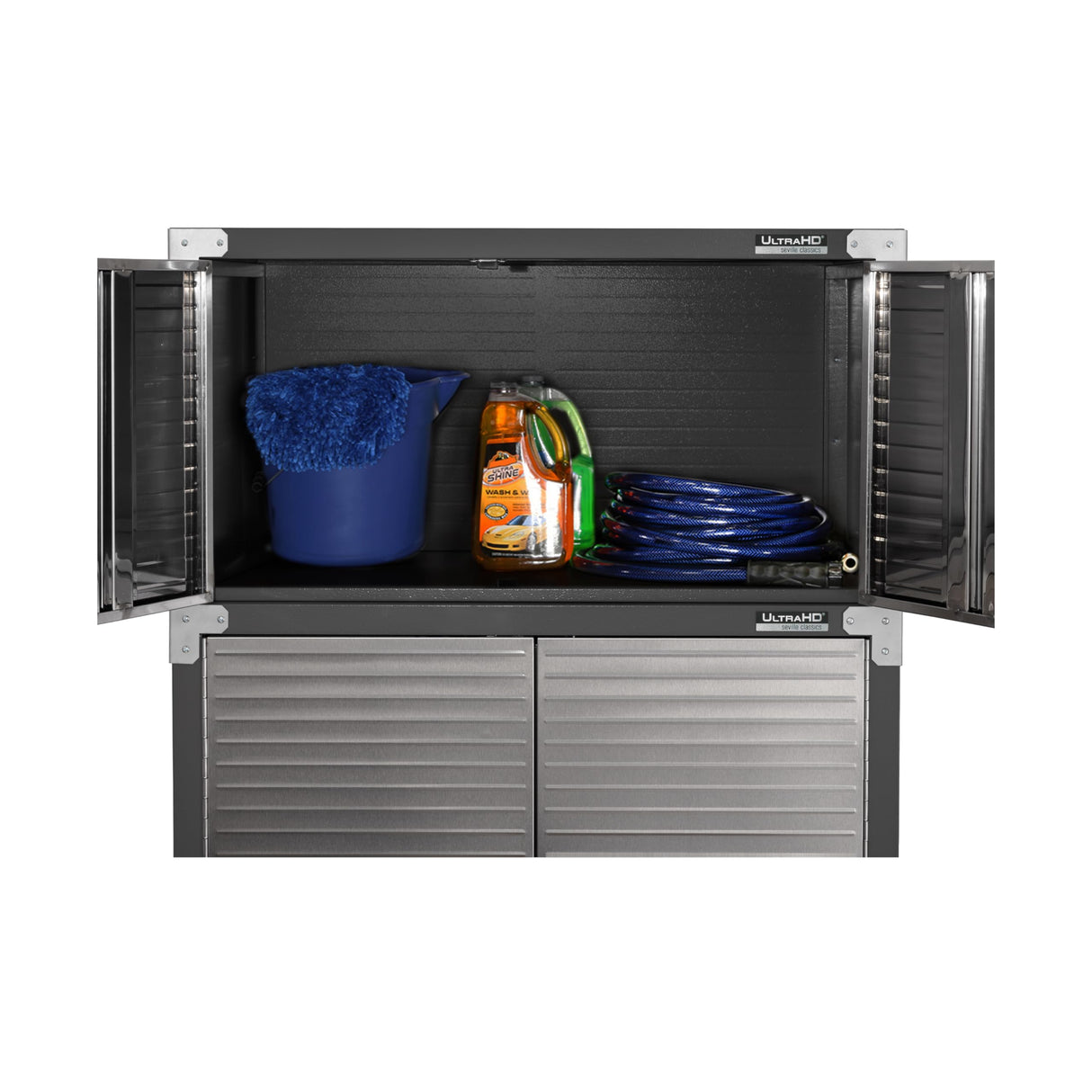 Seville Classics UltraHD Heavy Duty Mega Solid Steel Metal 2-Door Lockable Stacker Wall Storage, Cabinet Organizer for Garage, Warehouse, Office, Classroom, Graphite, 36" W x 24" D x 18.5" H Seville Classics