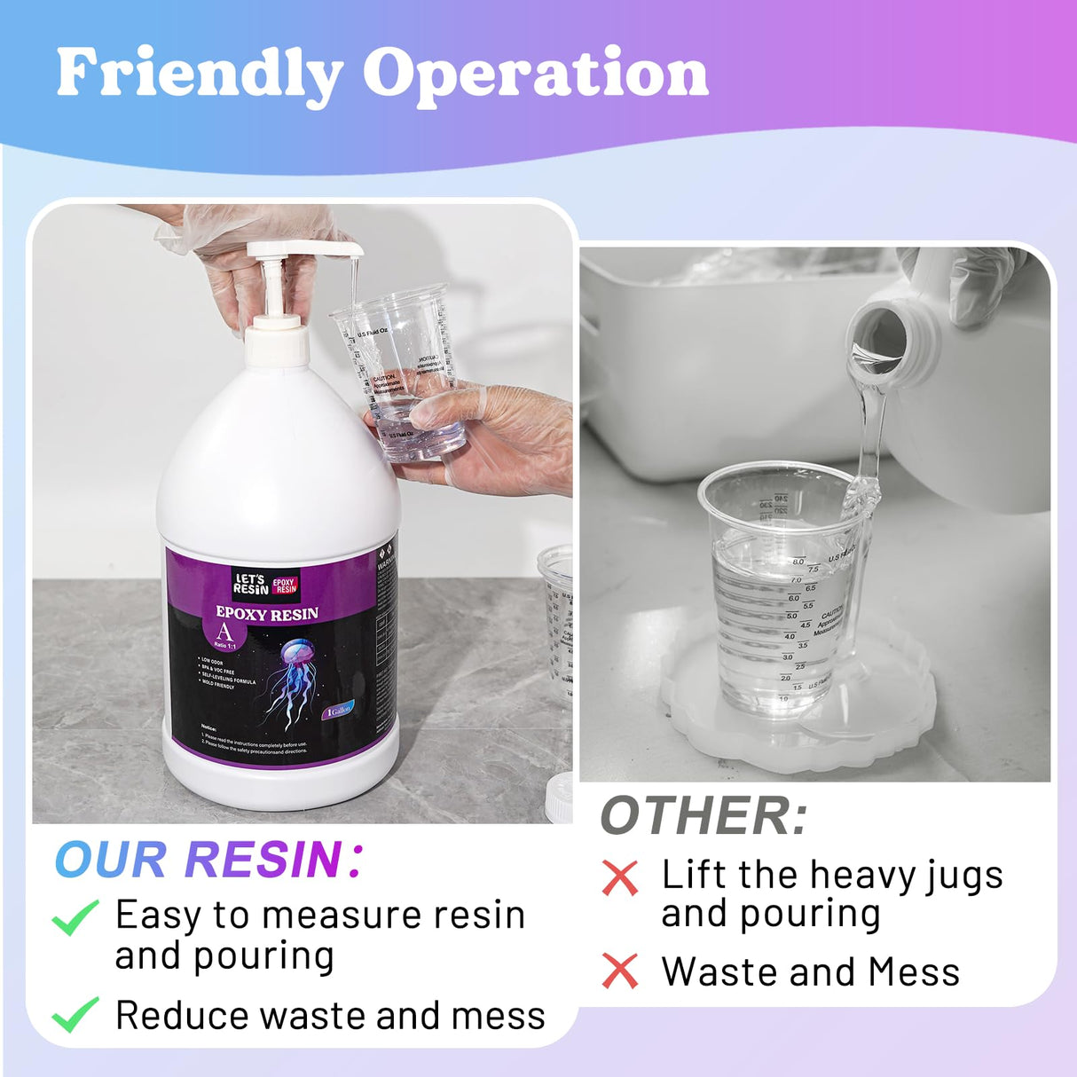 Bundle Set of 51oz Deep Pour Epoxy Resin and 2 Gallon Castin Epoxy Resin LET'S RESIN EPOXY RESIN