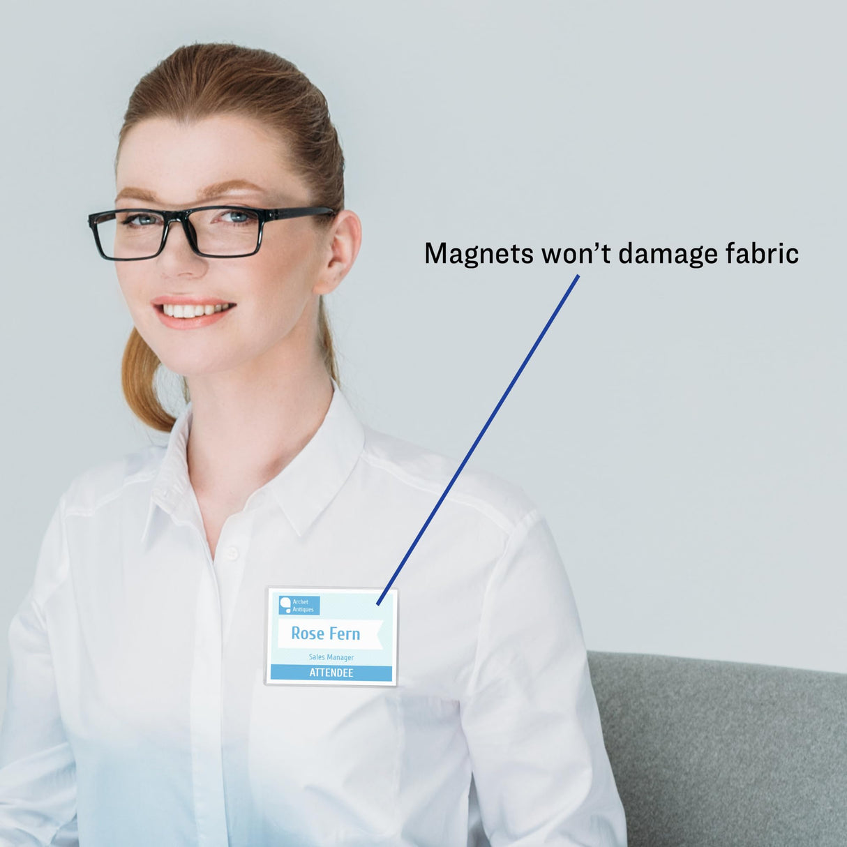 Avery Customizable Name Badges with Magnets, 3" x 4", Clear Name Tag Holders with White Printable Inserts, 24 Magnetic Name Badges (8780) AVERY