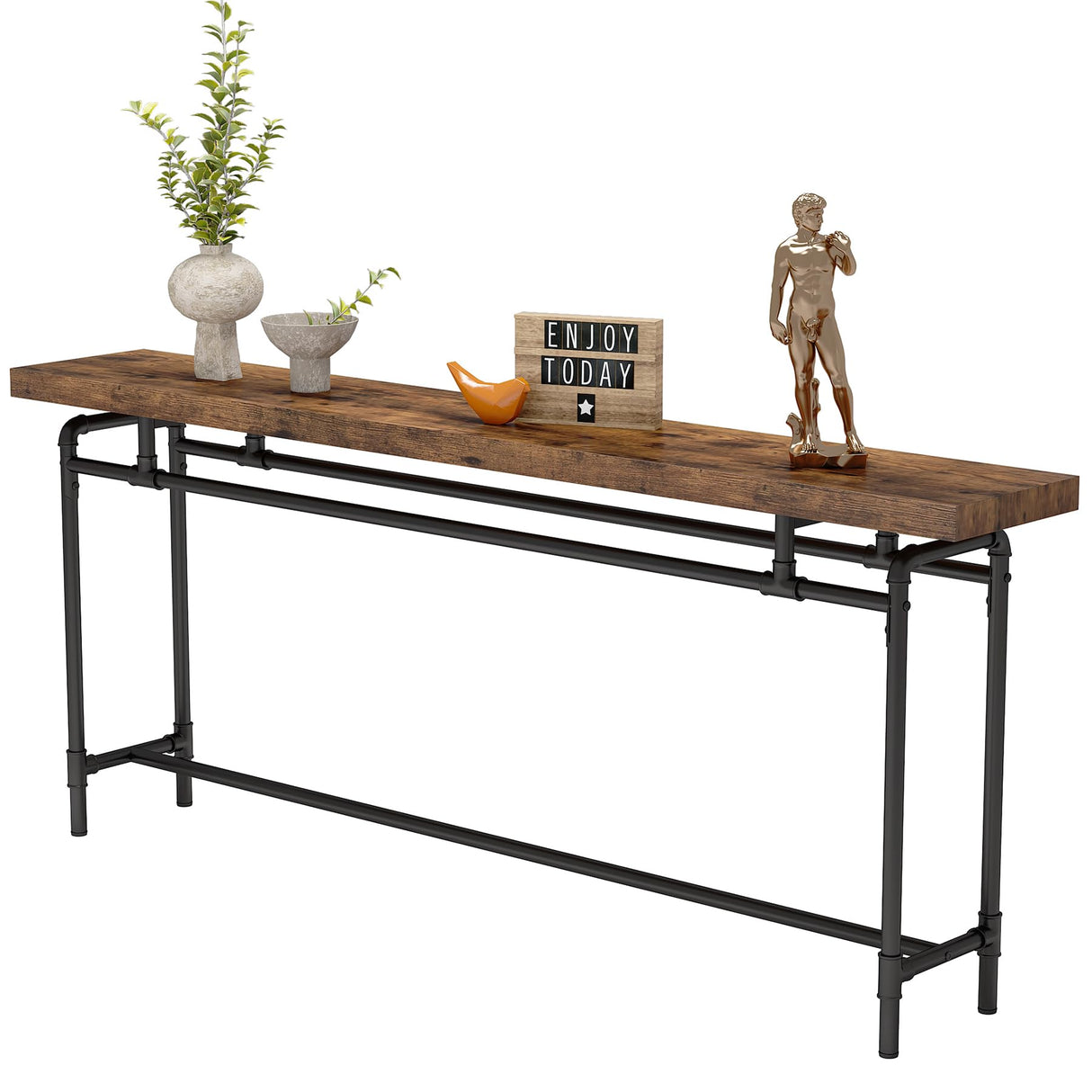 Tribesigns Console Table, 70.9 Inches Extra Long Sofa Table for Living Room, Industrial Narrow Console Sofa Tables Behind Couch, Entryway Hallway Foyer Table for Entrance, Rustic Brown Tribesigns